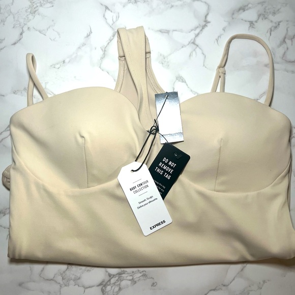 Express Body Contour High Compression Bodysuit With Bra Cups - Picture 2 of 3